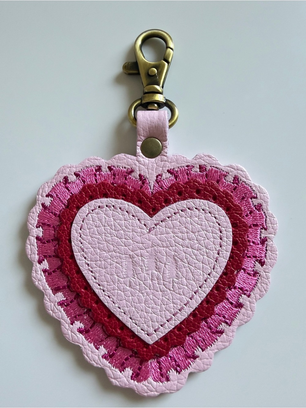 NWOT Portland Leather Goods Sweetheart Keychain in Pinkaboo💗